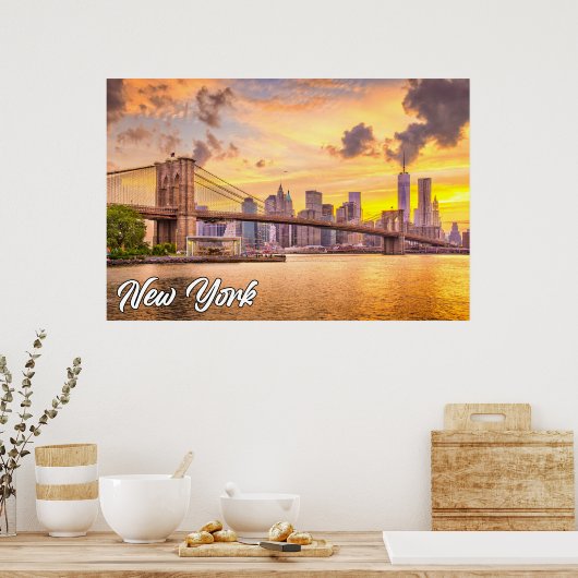 Brooklyn Bridge, New York, Verenigde Staten Poster (Keuken)