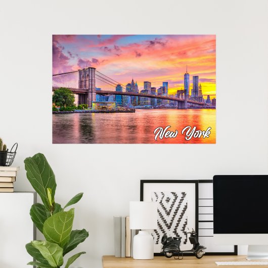 Brooklyn Bridge, New York, Verenigde Staten Poster (Thuiskantoor)