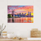 Brooklyn Bridge, New York, Verenigde Staten Poster (Keuken)
