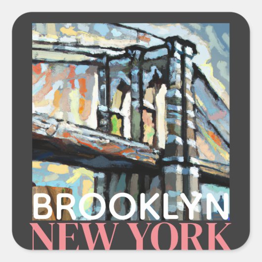 Brooklyn Bridge New York Vierkante Sticker (Voorkant)