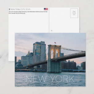 Brooklyn Bridge, New York, VS Reisansichtkaart Briefkaart