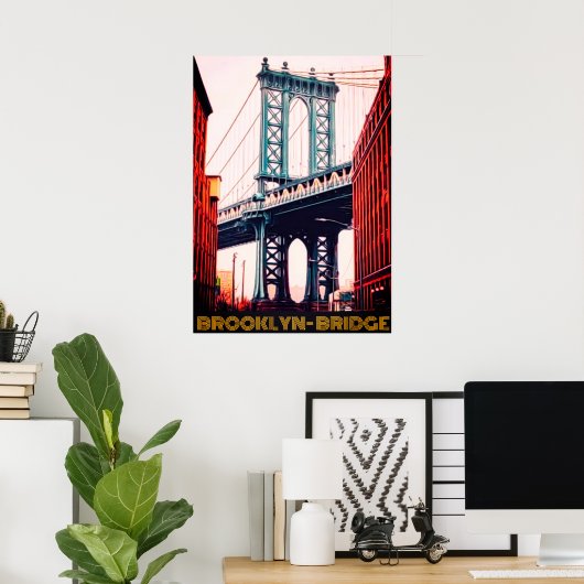 Brooklyn Bridge Newyork Poster (Thuiskantoor)
