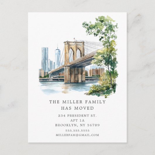 Brooklyn Bridge Nieuw adres aankondiging (Voorkant)