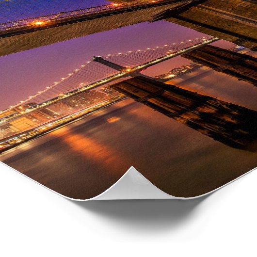 Brooklyn Bridge Night Lights Poster (Hoek)