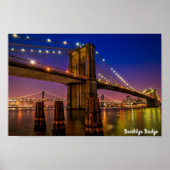 Brooklyn Bridge Night Lights Poster (Voorkant)