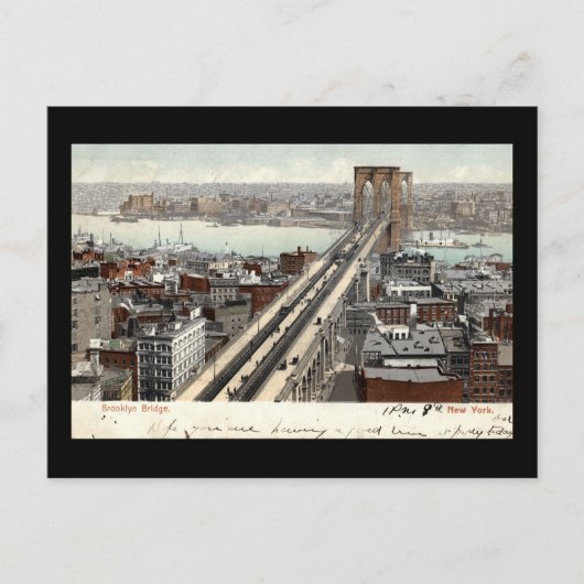 Brooklyn Bridge NY 1907  Briefkaart (Voorkant)