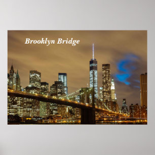 Brooklyn Bridge NY City Skyline Poster