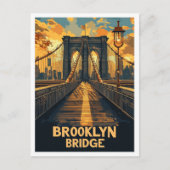 Brooklyn Bridge NY Verenigde Staten  Illustratie R Briefkaart (Voorkant)