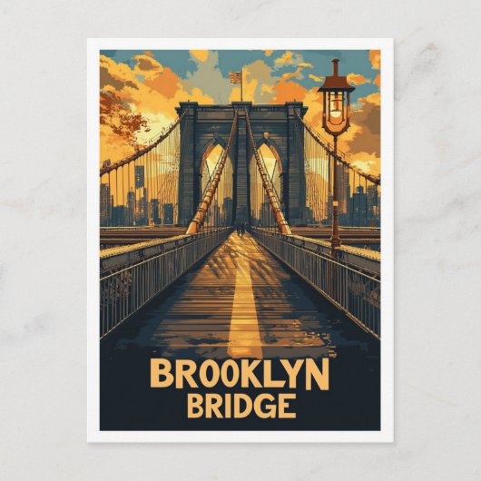 Brooklyn Bridge NY Verenigde Staten  Illustratie R Briefkaart