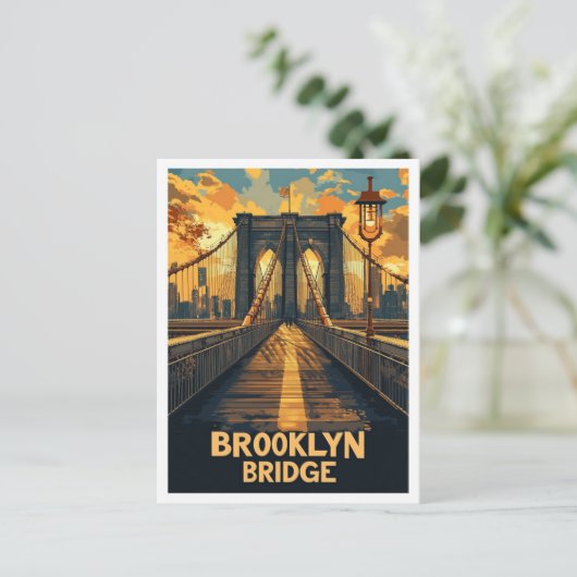 Brooklyn Bridge NY Verenigde Staten  Illustratie R Briefkaart