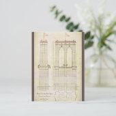Brooklyn Bridge NYC-architectuurblauwdruk vintage Briefkaart (Staand voorkant)