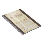 Brooklyn Bridge NYC-architectuurblauwdruk vintage Notitieboek (Rechterzijde)