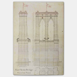 Brooklyn Bridge NYC-architectuurblauwdruk vintage Post-it® Notes