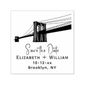 Brooklyn Bridge NYC Bruiloft Paar Save the Date Zelfinktende Stempel (Design)
