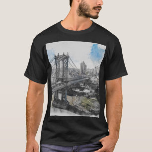 Brooklyn Bridge NYC Cityscape T-shirt - Urban