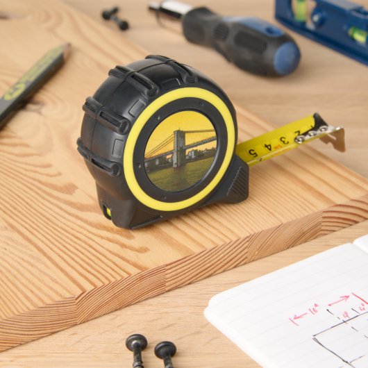 Brooklyn Bridge NYC Gele Tape Maatregel Rolmaat (Houtwerk)