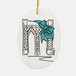 Brooklyn Bridge NYC Kerstmis Hanukkah Holiday Keramisch Ornament