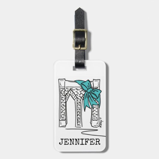 Brooklyn Bridge NYC New York City Architecture Bow Bagagelabel (Voorkant verticaal)