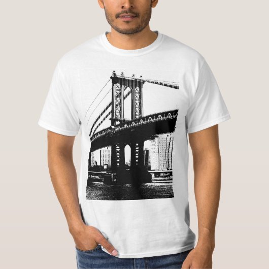 Brooklyn Bridge Nyc New York Mannen Modern T-shirt (Voorkant)