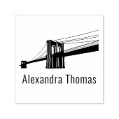 Brooklyn Bridge NYC Silhouet Naam Monogram Zelfinktende Stempel (Design)