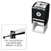 Brooklyn Bridge NYC Silhouette Naam Retouradres Zelfinktende Stempel (In situ)