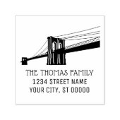 Brooklyn Bridge NYC Silhouette Naam Retouradres Zelfinktende Stempel (Design)