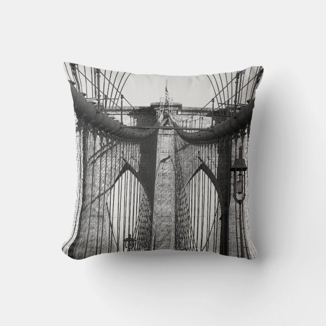 Brooklyn bridge, NYC-thematoeage toss pillow Kussen (Voorkant)