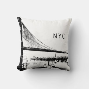 Brooklyn Bridge   NYC   Zwart-wit Kussen