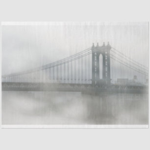 Brooklyn bridge onder de vlag van mist New York Tissuepapier