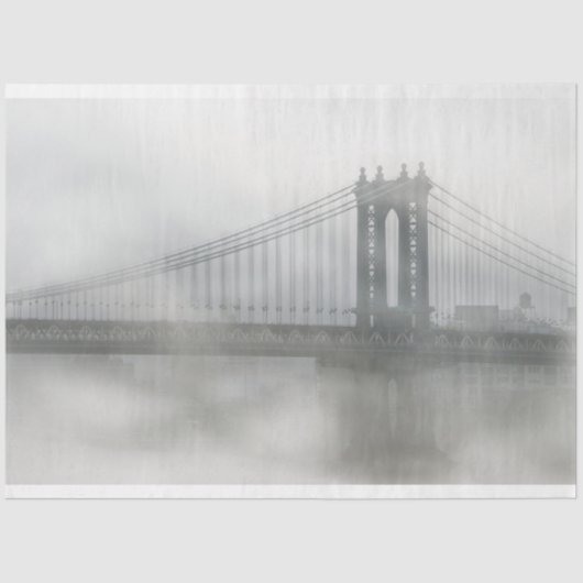 Brooklyn bridge onder de vlag van mist New York Tissuepapier (Voorkant)