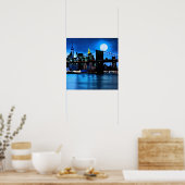 Brooklyn Bridge onder een volle maan Poster (Keuken)