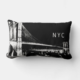 Brooklyn Bridge-ontwerp | NYC | Zwart-wit Kussen