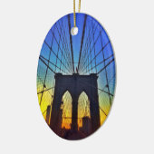 Brooklyn Bridge op Sunset Keramisch Ornament (Links)