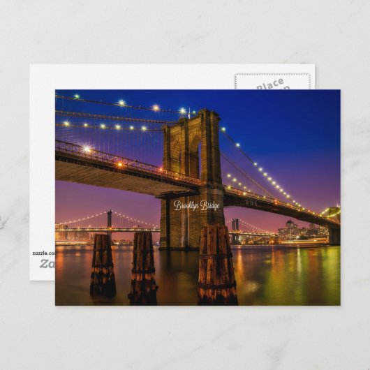 Brooklyn Bridge op Twilight Briefkaart (Voorkant / Achterkant)