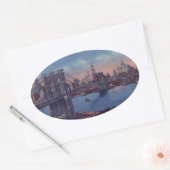Brooklyn Bridge Ovale Sticker (Envelop)