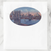 Brooklyn Bridge Ovale Sticker (Tas)