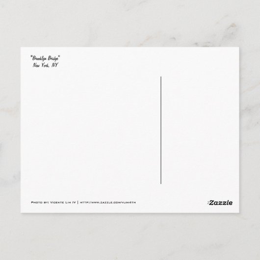 Brooklyn Bridge (pas het aan!) Briefkaart (Achterkant)