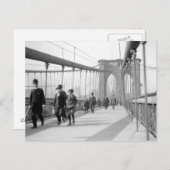 Brooklyn Bridge Pedestrians, 1909 Briefkaart (Voorkant / Achterkant)