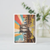 Brooklyn Bridge Pop Art Travel Illustratie Briefkaart (Staand voorkant)