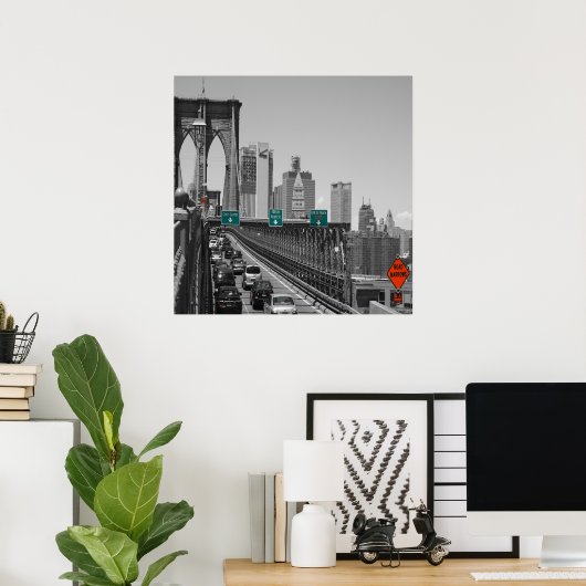 Brooklyn bridge poster (Thuiskantoor)