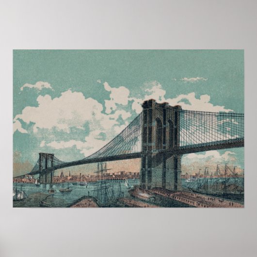 Brooklyn Bridge Poster Print (Voorkant)