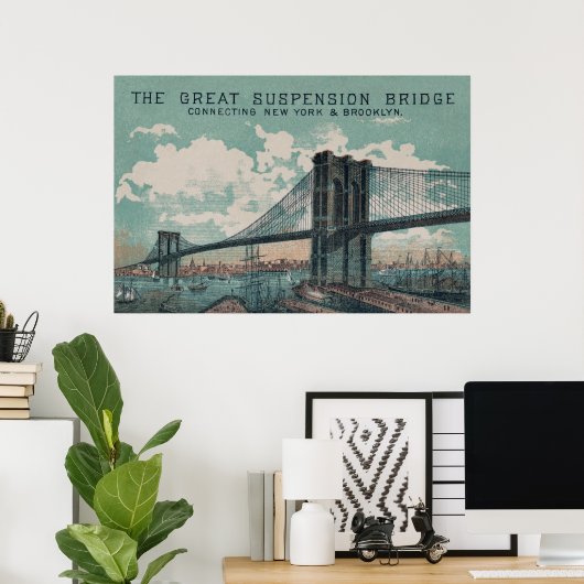 Brooklyn Bridge Poster Print (Thuiskantoor)