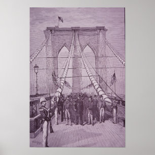 Brooklyn Bridge, President Arthur bij de opening Poster