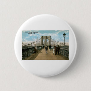 Brooklyn Bridge Promenade, New York City Ronde Button 5,7 Cm