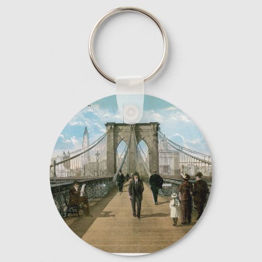 Brooklyn Bridge Promenade, New York City Sleutelhanger (Voorkant)