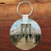 Brooklyn Bridge Promenade, New York City Sleutelhanger (Voorkant)