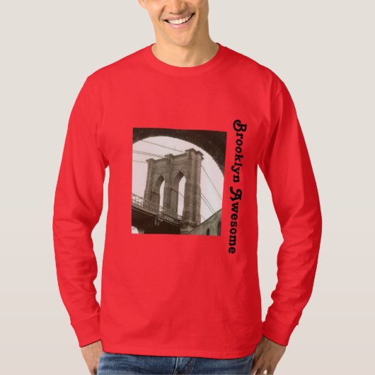 Brooklyn Bridge/Quote Mannen T-shirt (Voorkant)