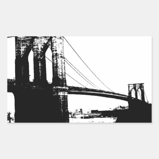  Brooklyn Bridge Rechthoekige Sticker (Voorkant)