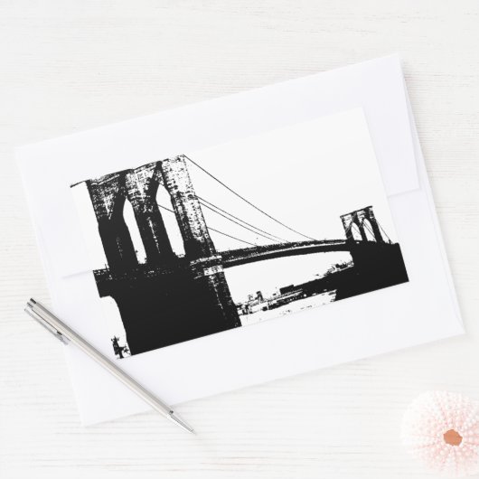 Brooklyn Bridge Rechthoekige Sticker (Envelop)