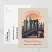 Brooklyn Bridge Retro New York Briefkaart (Voorkant / Achterkant)